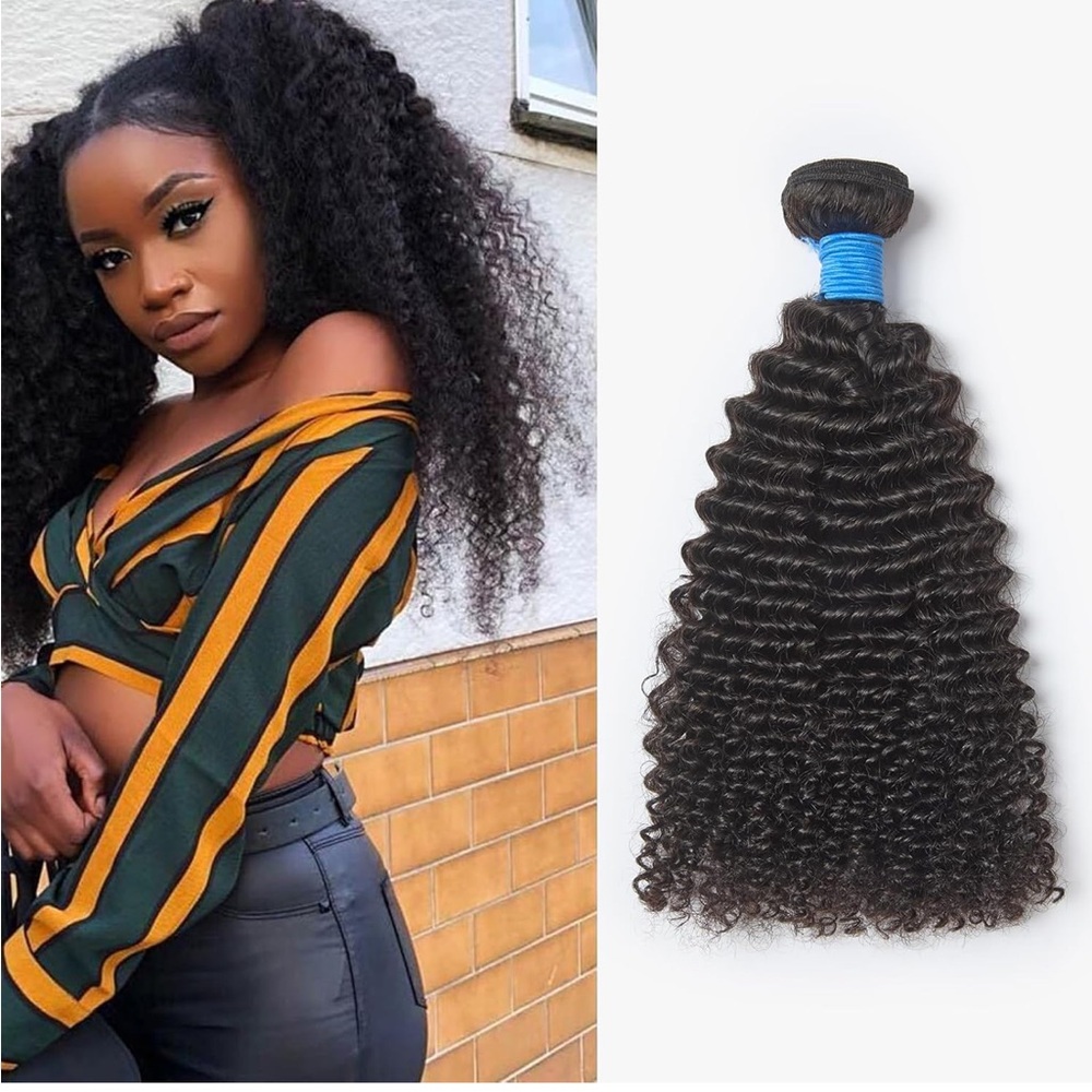 3C 4A Curls Unprocessed Kinkycurly Human Hair Single Bundle Natural Black 16 In